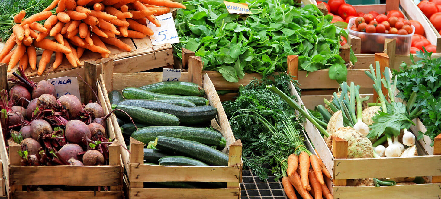 Vegetables at a farmers market