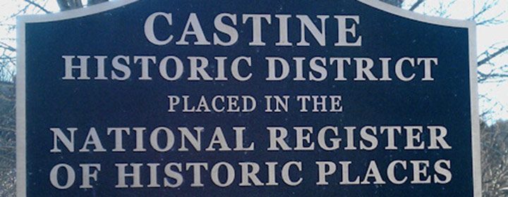 National Register of Historic Places sign in Castine, Maine