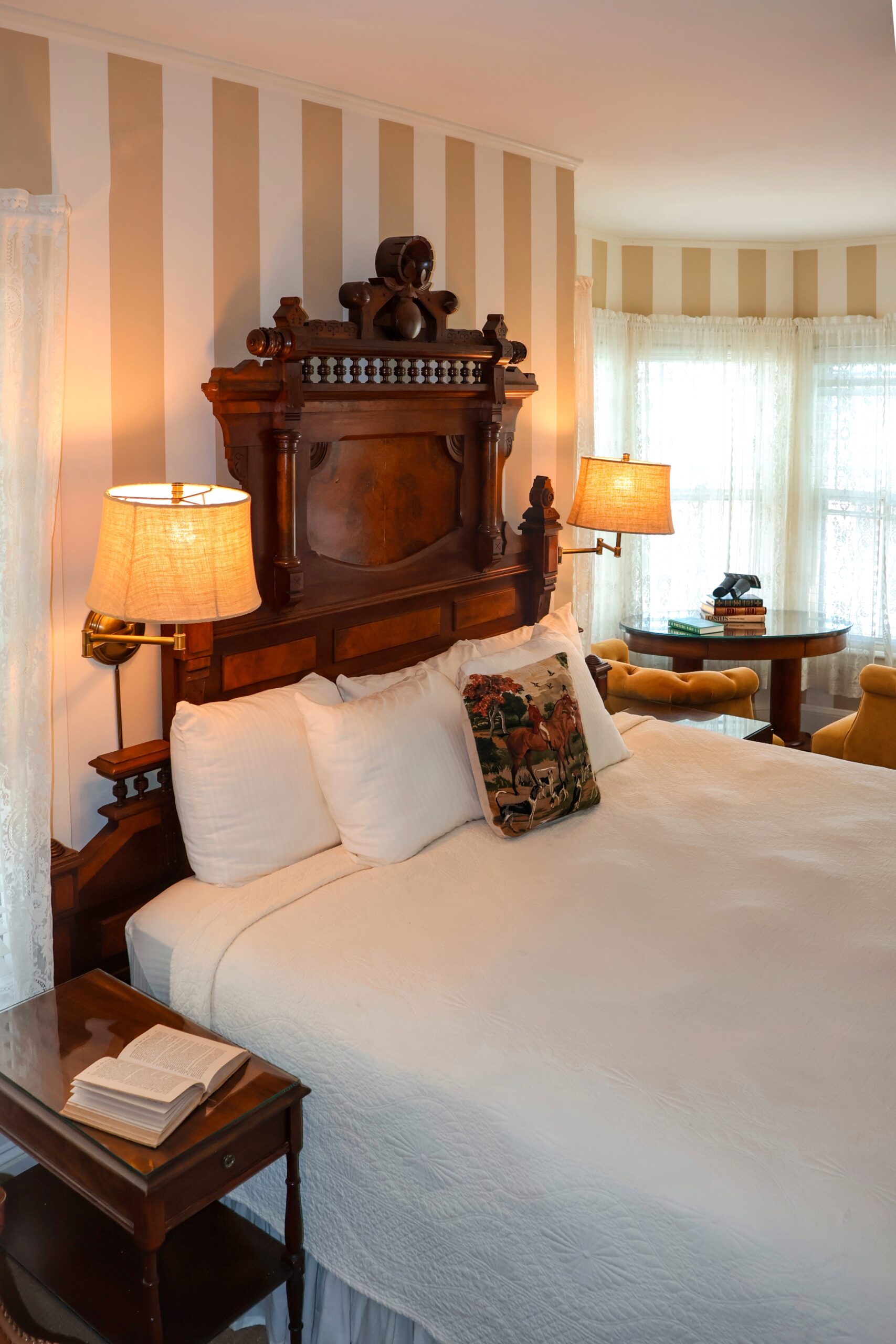 The bed in Room 1 at our Maine bed and breakfast