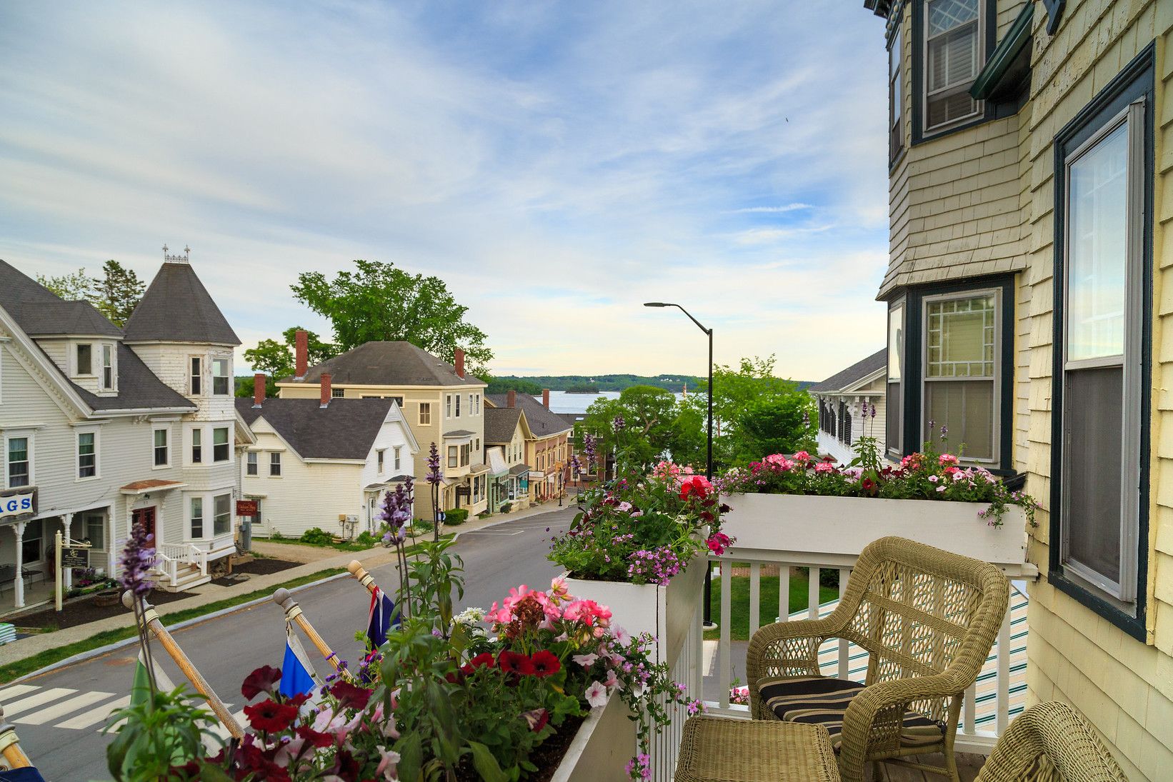 View of Main Street Castine from Room 3 balcony