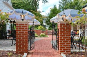 Courtyard entrance of the Pentagoet Inn