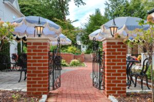Courtyard entrance of the Pentagoet Inn